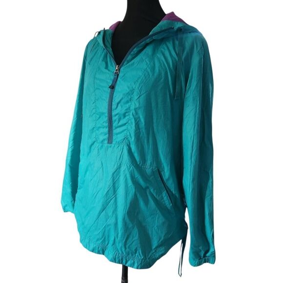 Prana Windbreaker Jacket Womens M Fiona Anorak Blue Green Teal Purple Pre-owned - Picture 2 of 11